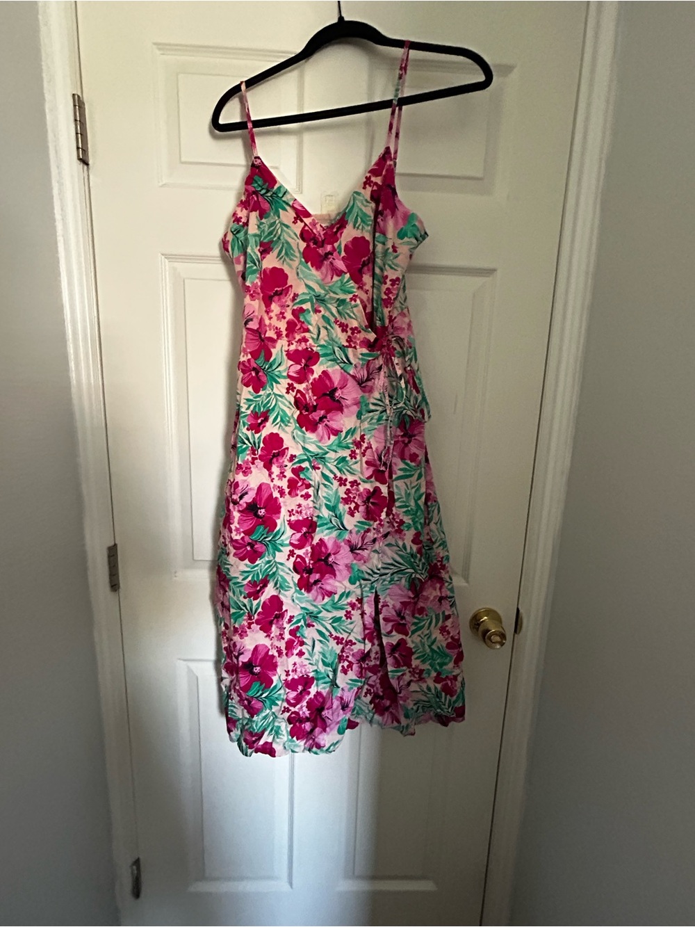 J. Crew Pink Floral Spaghetti Strap Dress